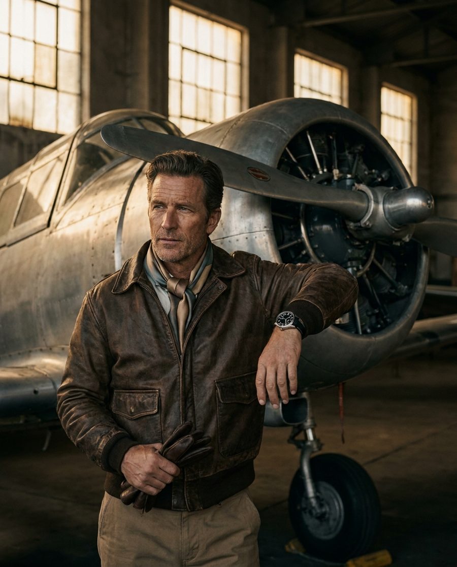 Aviator wearing a pilot watch — ChronoSeasons Pilot Watches