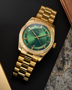 Paul Rich Legacy Gold Green — 40mm Crystal-Set Quartz Watch