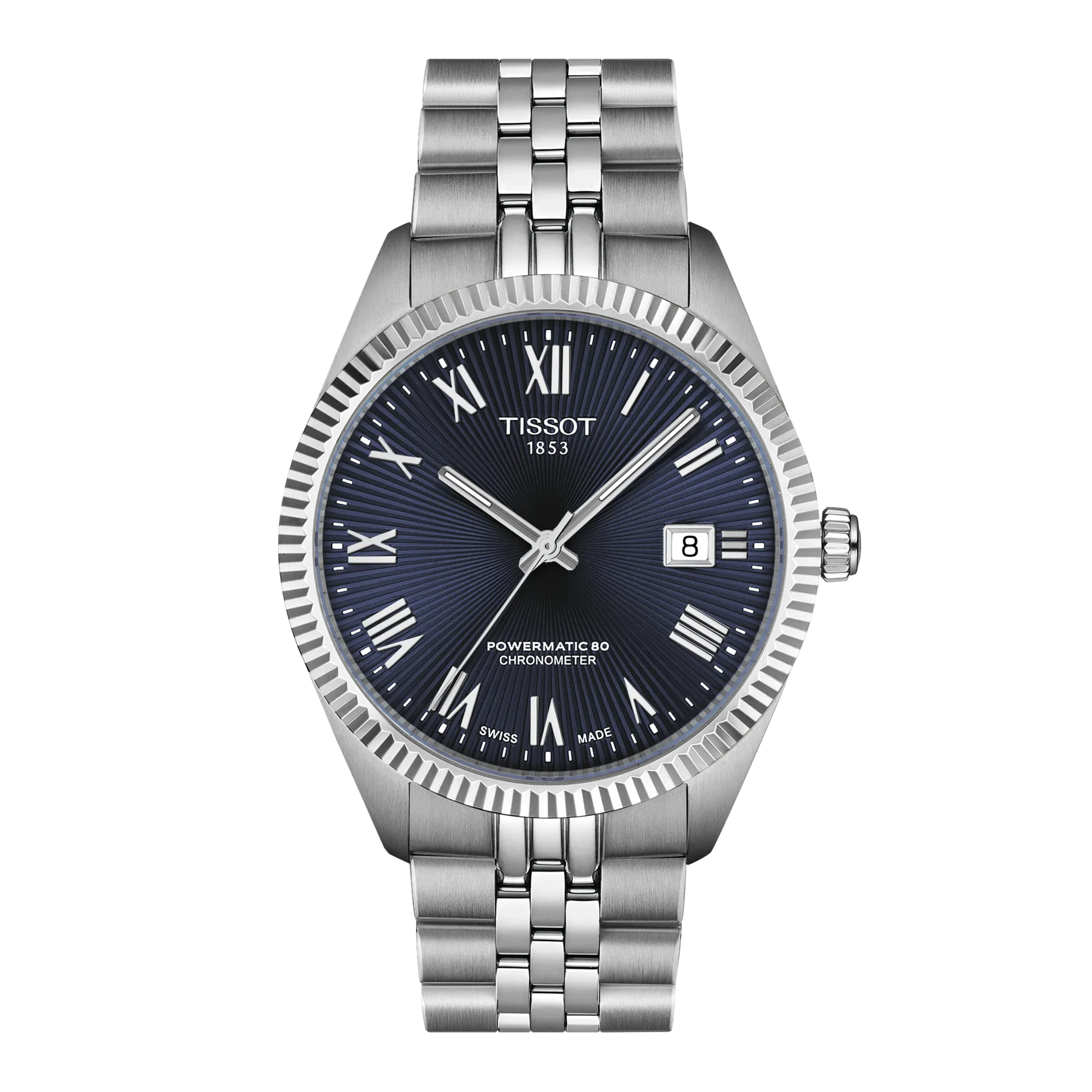 Tissot Ballade Powermatic 80 COSC blue Roman dial steel bracelet T156.408.11.043.00