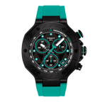 Tissot T-Race Chronograph 45mm — Black Dial, Green Silicone