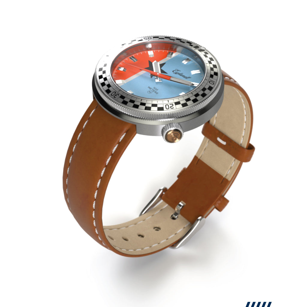 Hemel Snelway CBL — 40mm No-Lug Quartz Field Watch, Blue Dial (Seiko VH31)
