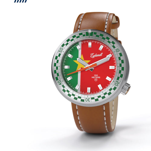 Hemel Snelway SRNM red-dial no-lug quartz field watch
