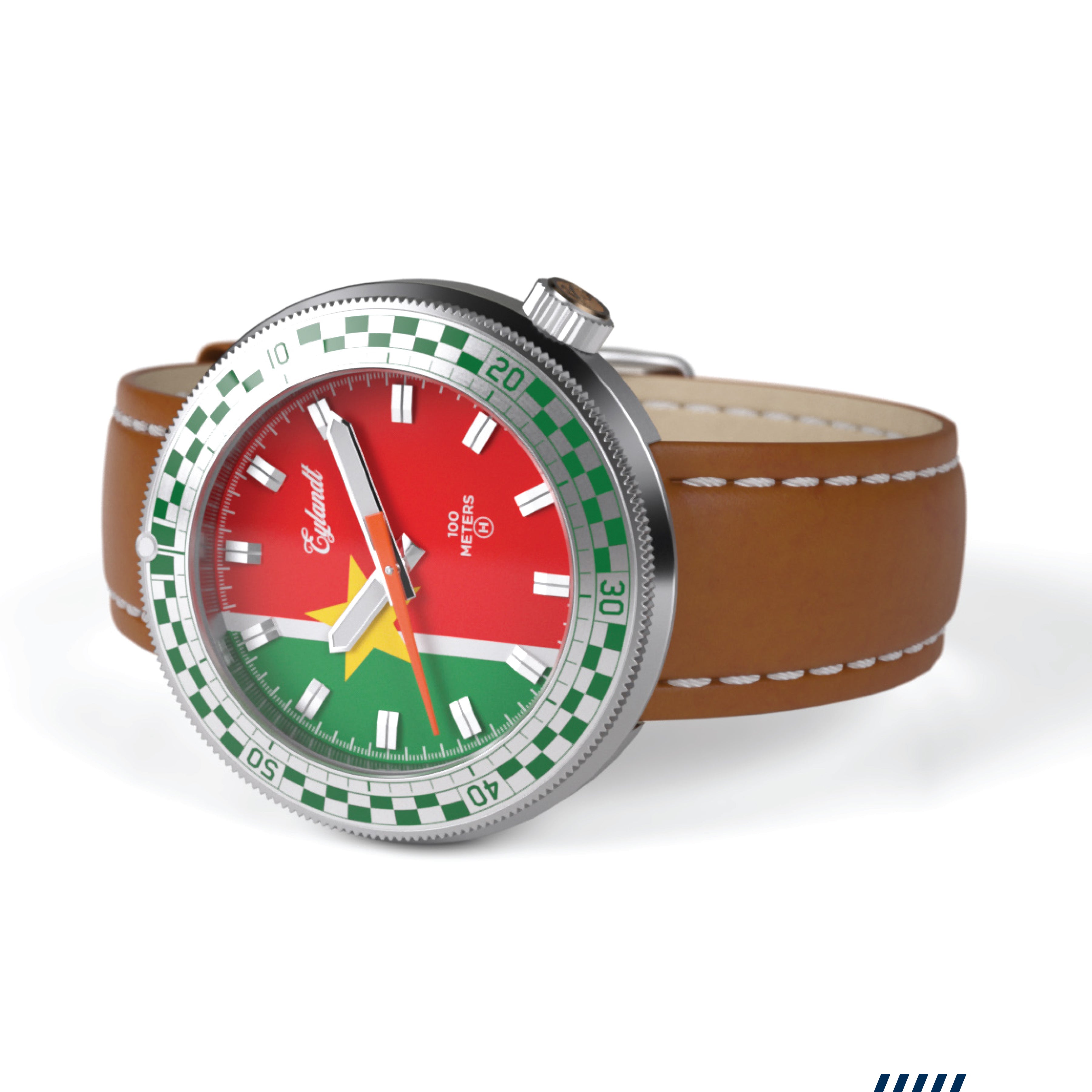 Hemel Snelway SRNM — 40mm No-Lug Quartz Field Watch, Red Dial (Seiko VH31)