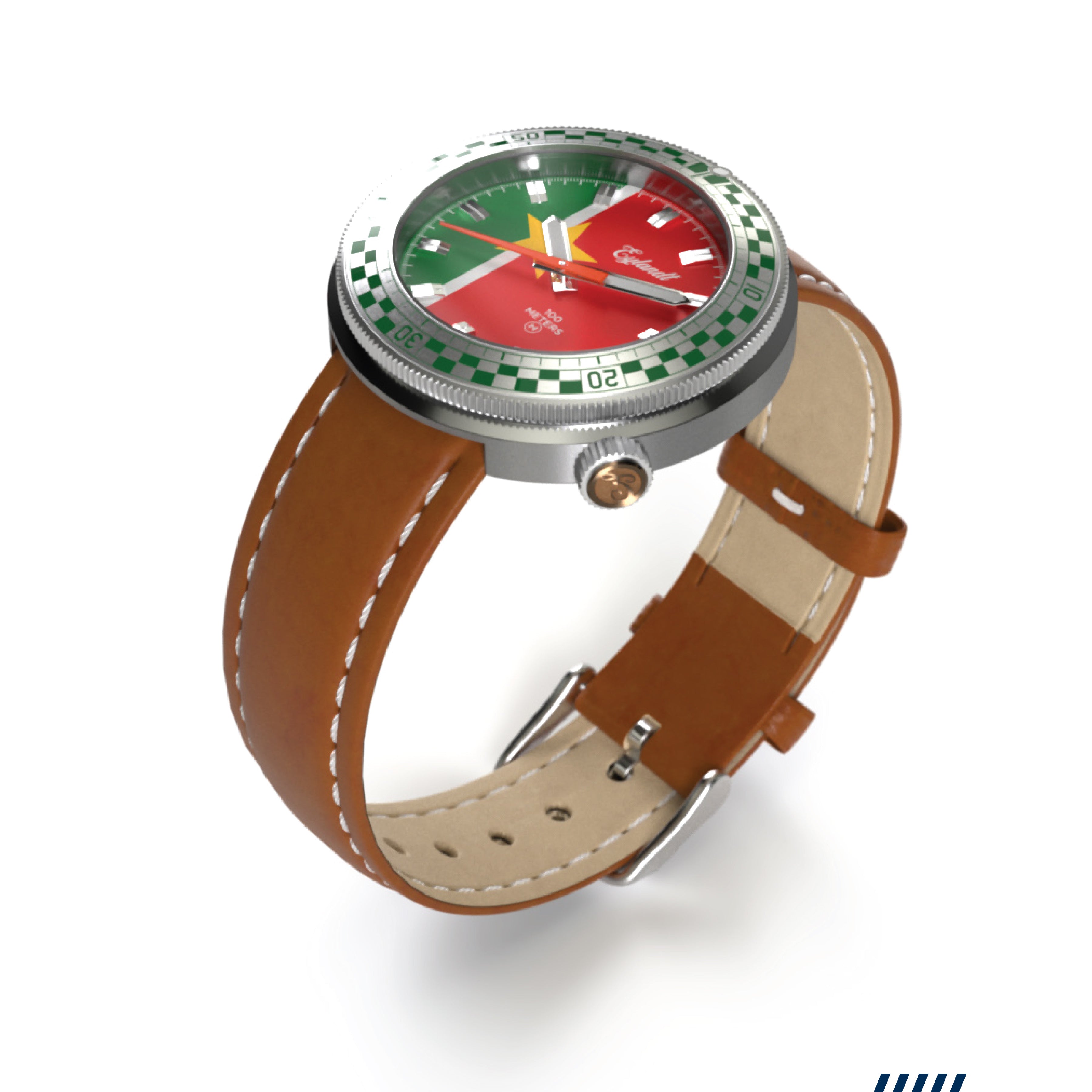 Hemel Snelway SRNM — 40mm No-Lug Quartz Field Watch, Red Dial (Seiko VH31)