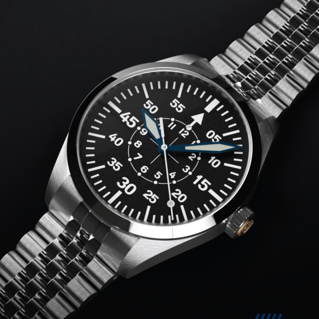Hemel Helmsman — 40mm Automatic Field Watch, Jubilee Bracelet (Seiko YN55A)