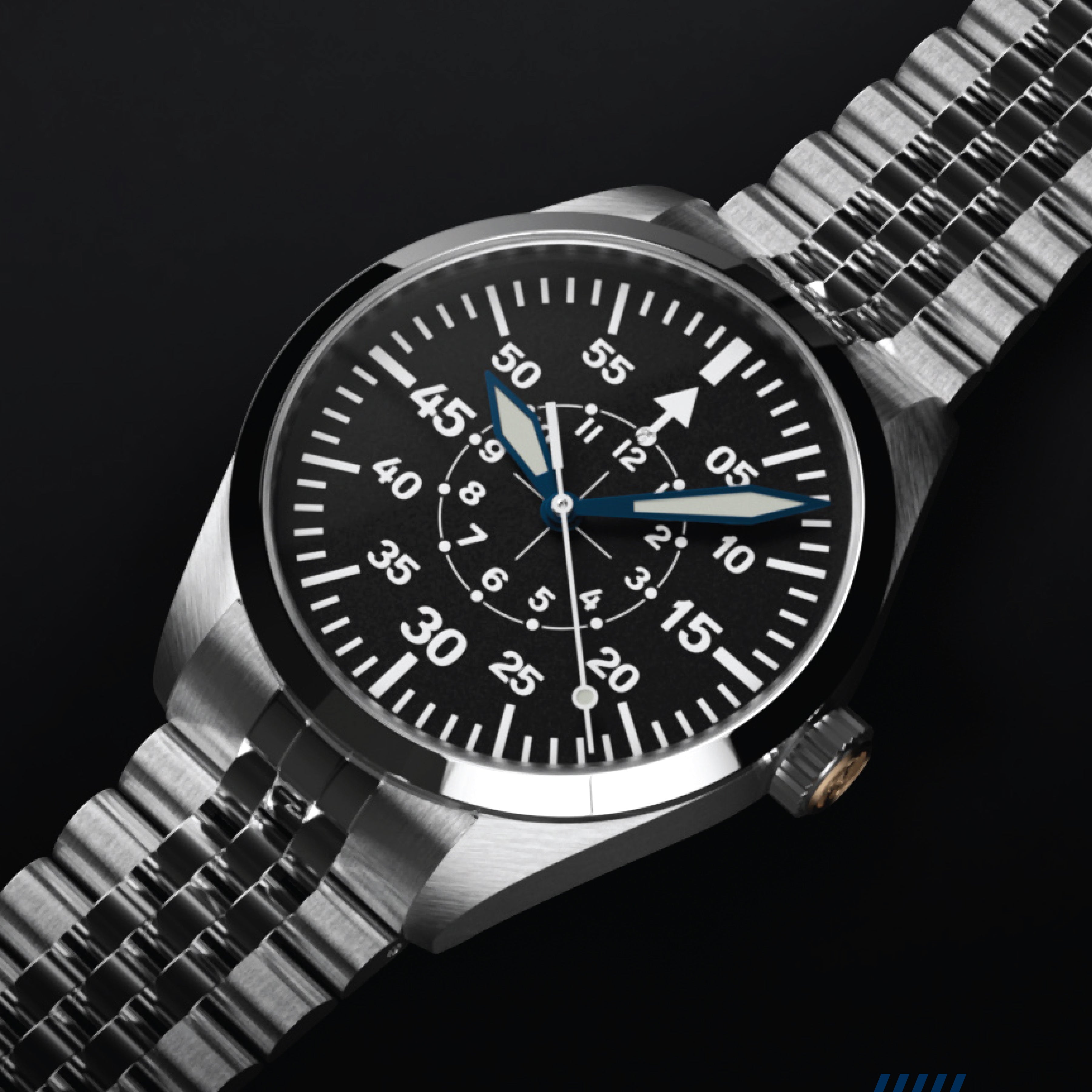 Hemel Helmsman — 40mm Automatic Field Watch, Jubilee Bracelet (Seiko YN55A)