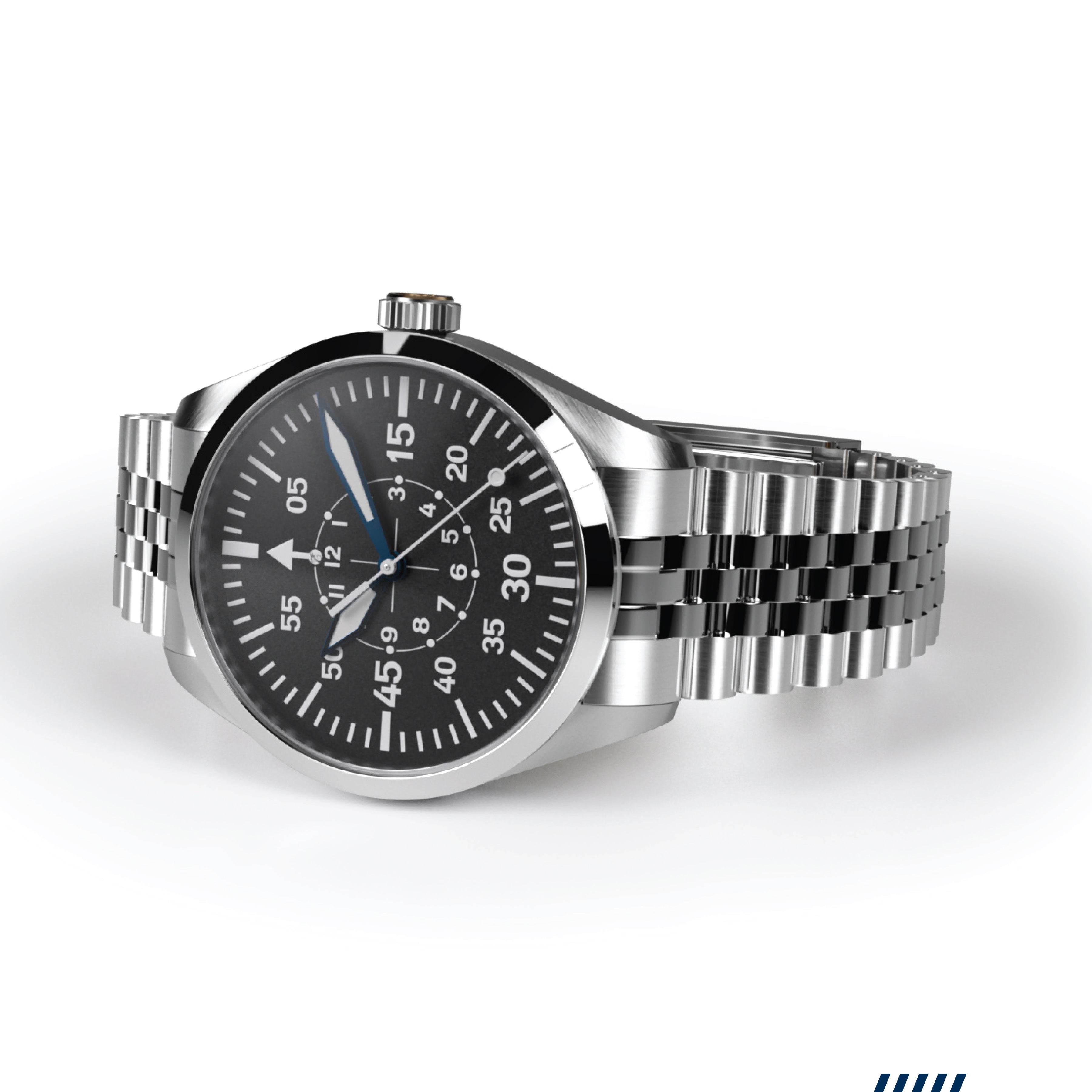 Hemel Helmsman — 40mm Automatic Field Watch, Jubilee Bracelet (Seiko YN55A)