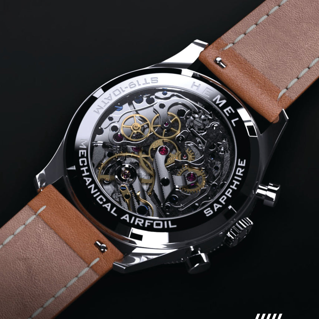 Hemel Airfoil — Hand-Wound Pilot Chronograph, Full-Lume Ivory Dial (ST19)