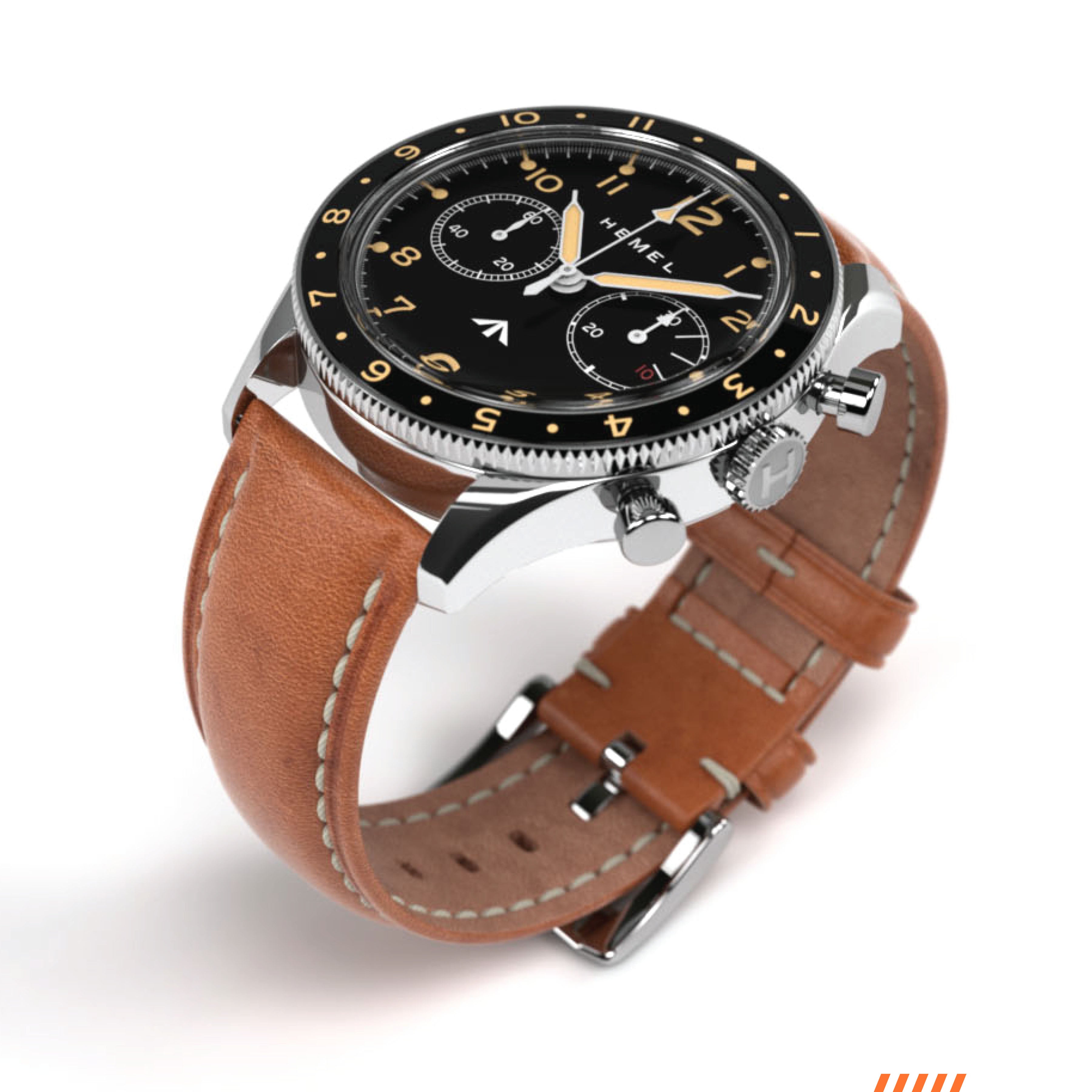 Hemel Airfoil — Hand-Wound Pilot Chronograph, Full-Lume Ivory Dial (ST19)