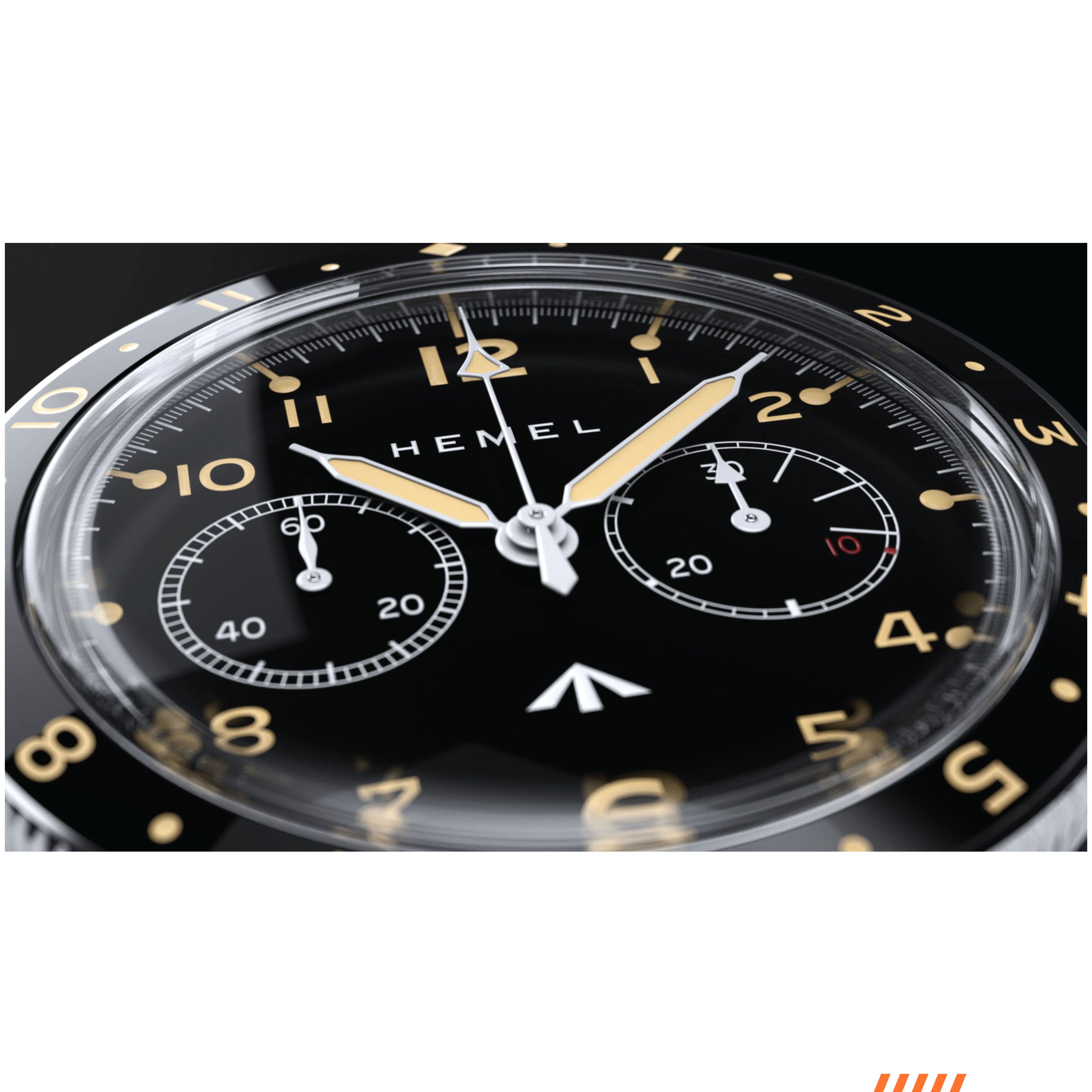 Hemel Airfoil — Hand-Wound Pilot Chronograph, Full-Lume Ivory Dial (ST19)