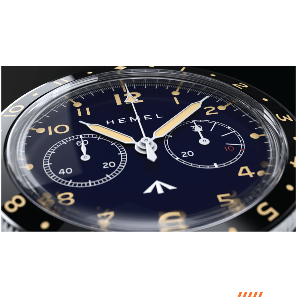 Hemel Airfoil — Hand-Wound Pilot Chronograph, Full-Lume Ivory Dial (ST19)