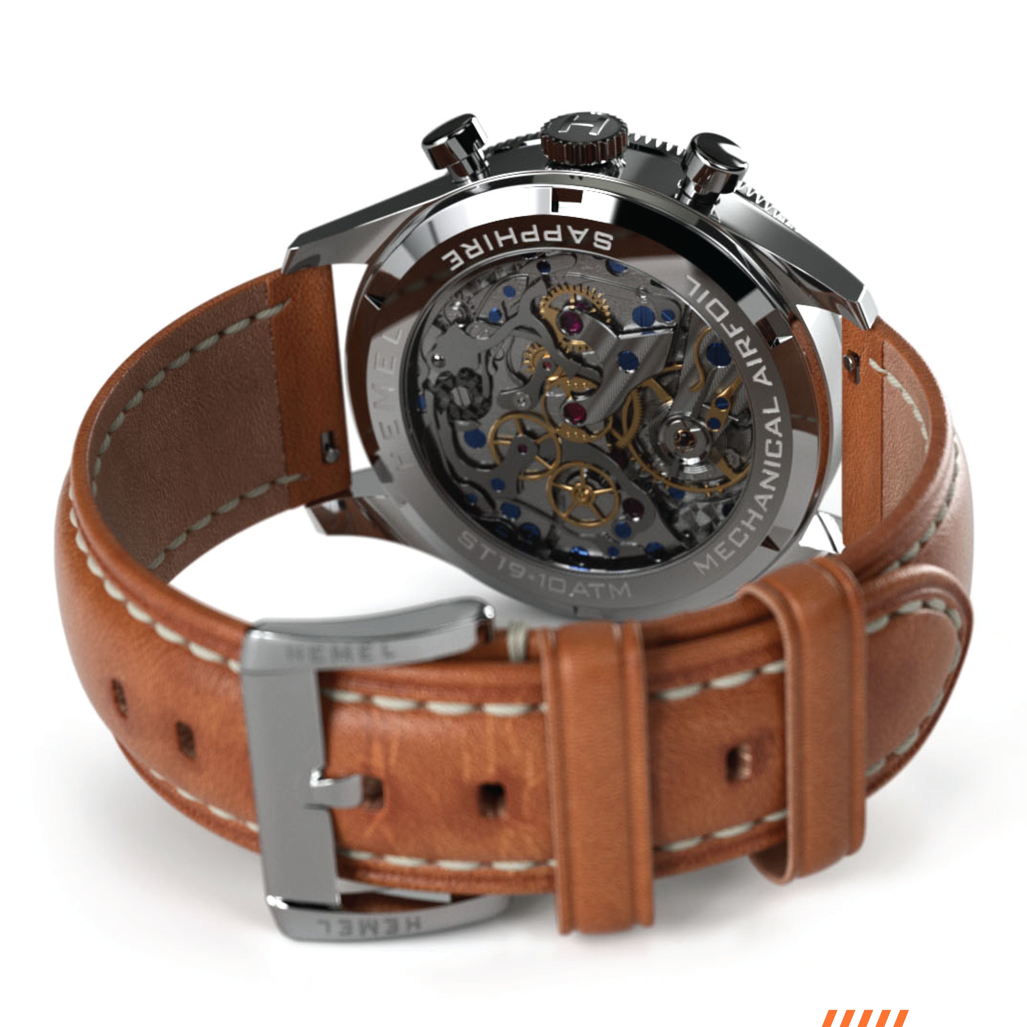 Hemel Airfoil — Hand-Wound Pilot Chronograph, Full-Lume Ivory Dial (ST19)