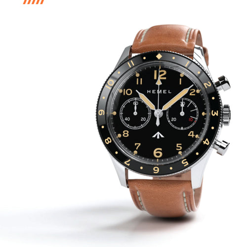 Hemel Airfoil full-lume ivory hand-wound pilot chronograph