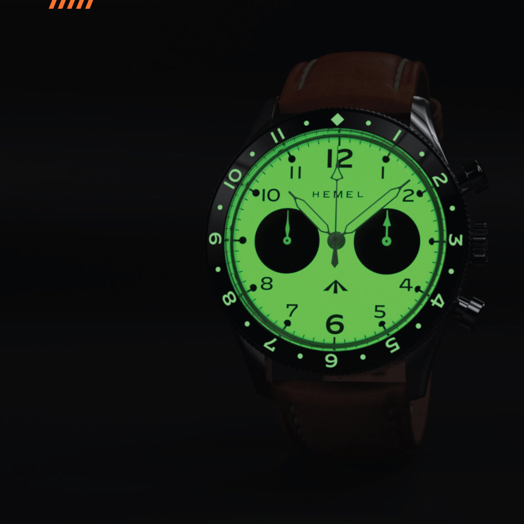 Hemel Airfoil — Hand-Wound Pilot Chronograph, Full-Lume Ivory Dial (ST19)