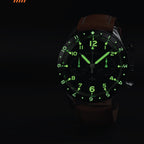 Hemel Airfoil — Hand-Wound Pilot Chronograph, Full-Lume Ivory Dial (ST19)