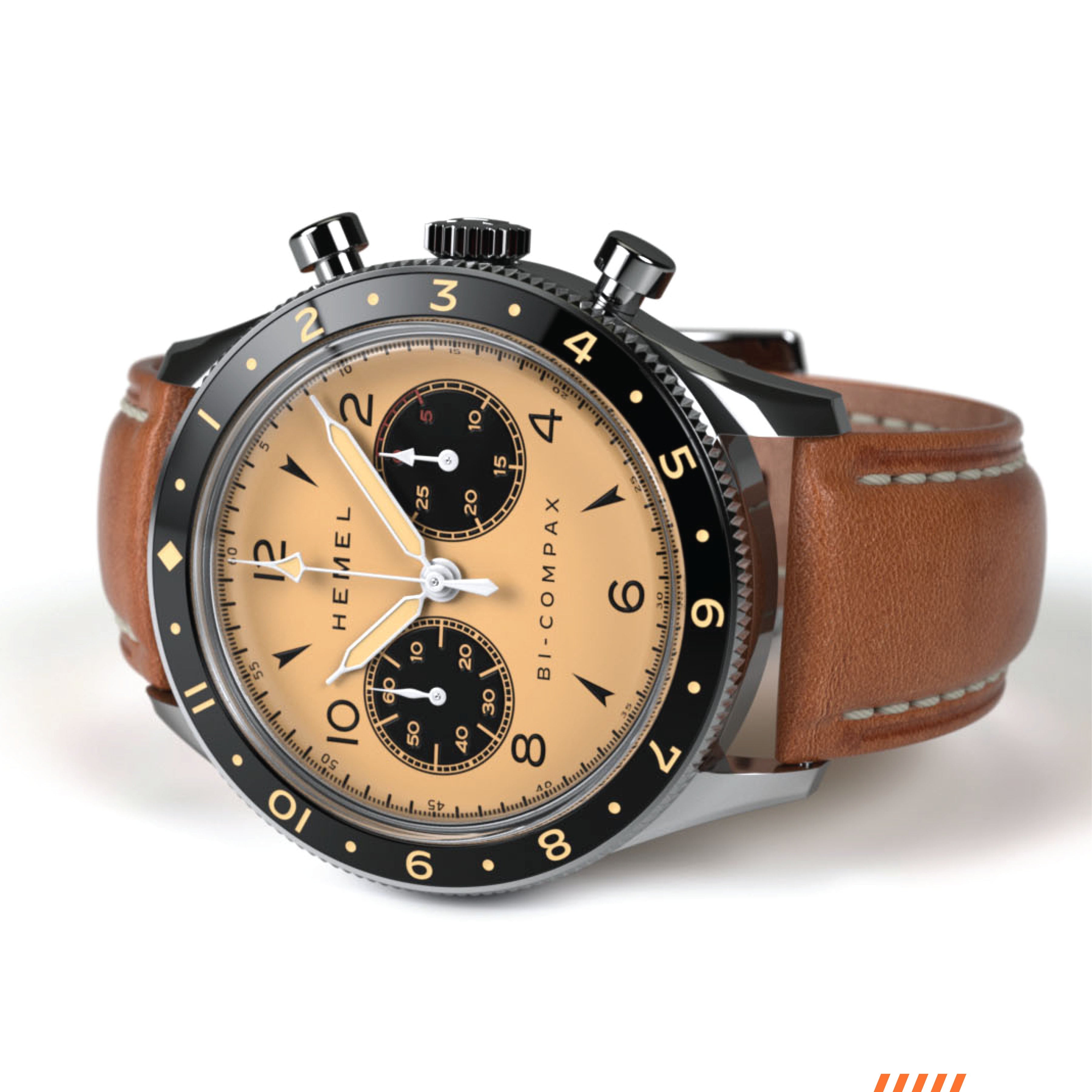 Hemel Air Wing — 40mm Hand-Wound Pilot Chronograph, Swan-Neck (ST19)