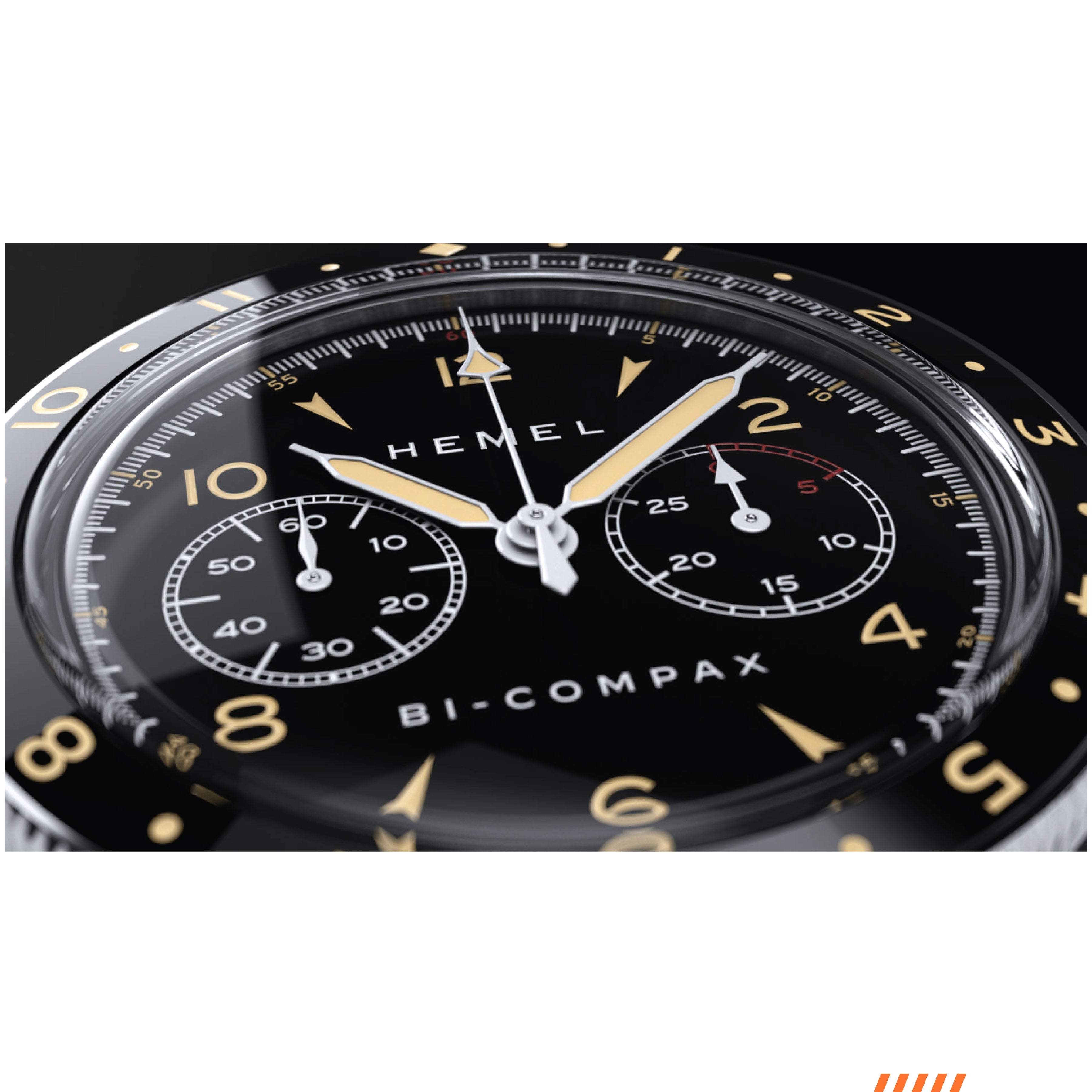 Hemel Air Wing — 40mm Hand-Wound Pilot Chronograph, Swan-Neck (ST19)