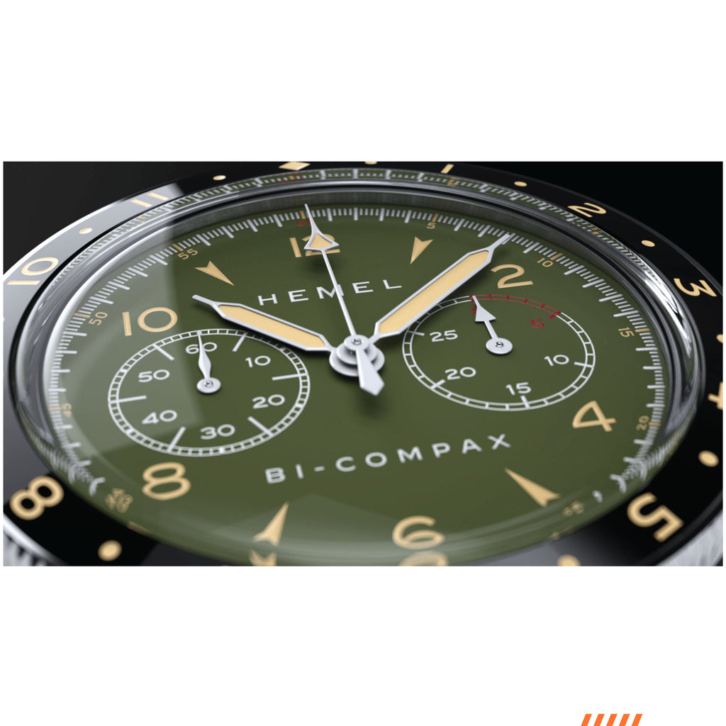 Hemel Air Wing — 40mm Hand-Wound Pilot Chronograph, Swan-Neck (ST19)
