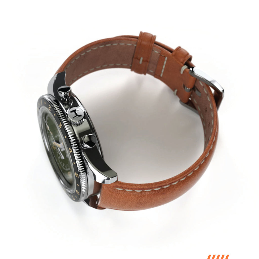 Hemel Air Wing — 40mm Hand-Wound Pilot Chronograph, Swan-Neck (ST19)