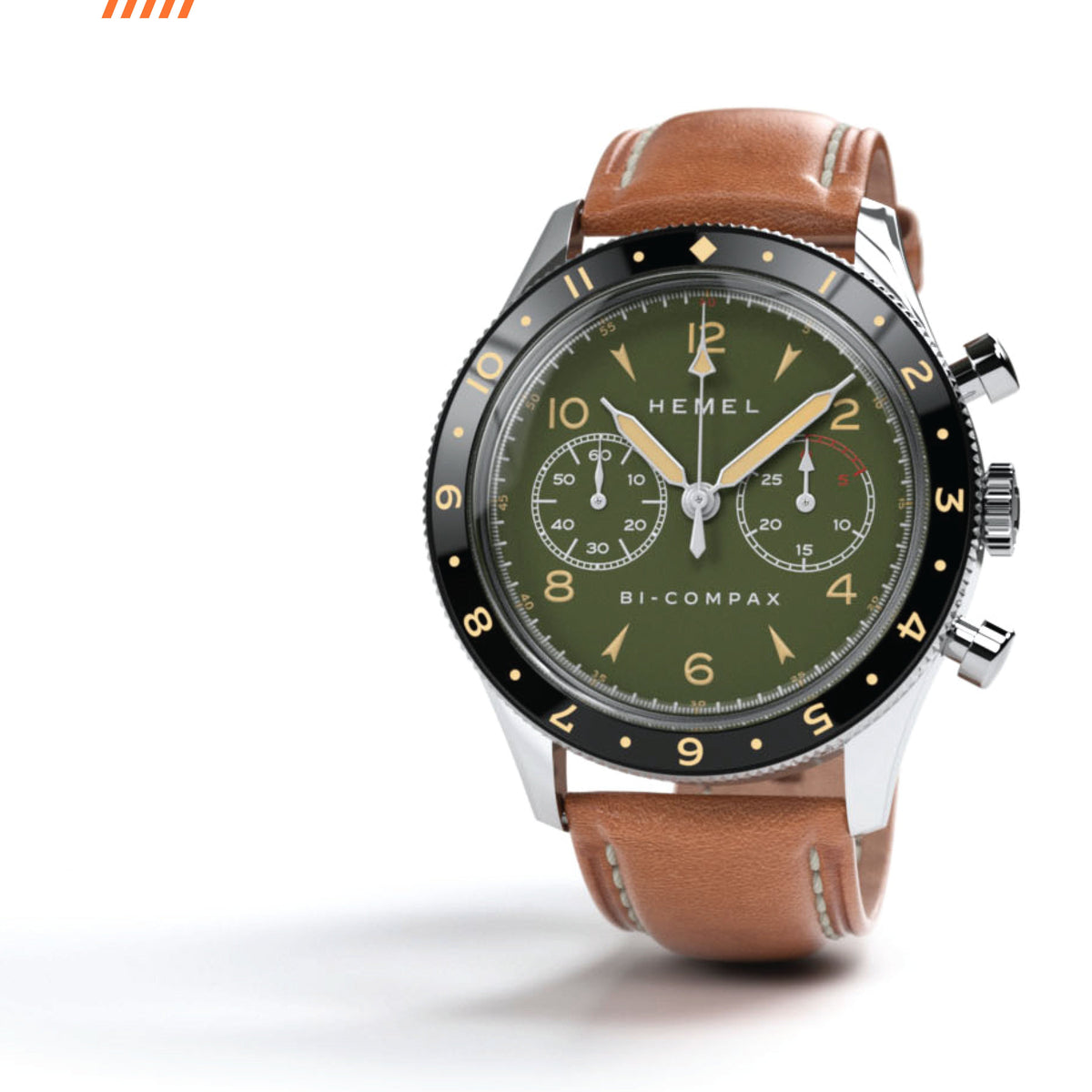 Hemel Air Wing — 40mm Hand-Wound Pilot Chronograph, Swan-Neck (ST19)