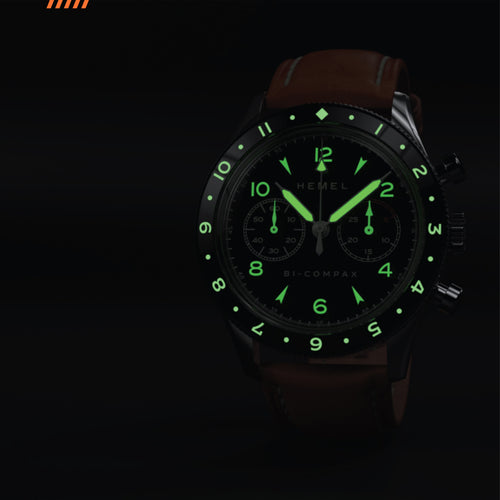 Hemel Air Wing — 40mm Hand-Wound Pilot Chronograph, Swan-Neck (ST19)