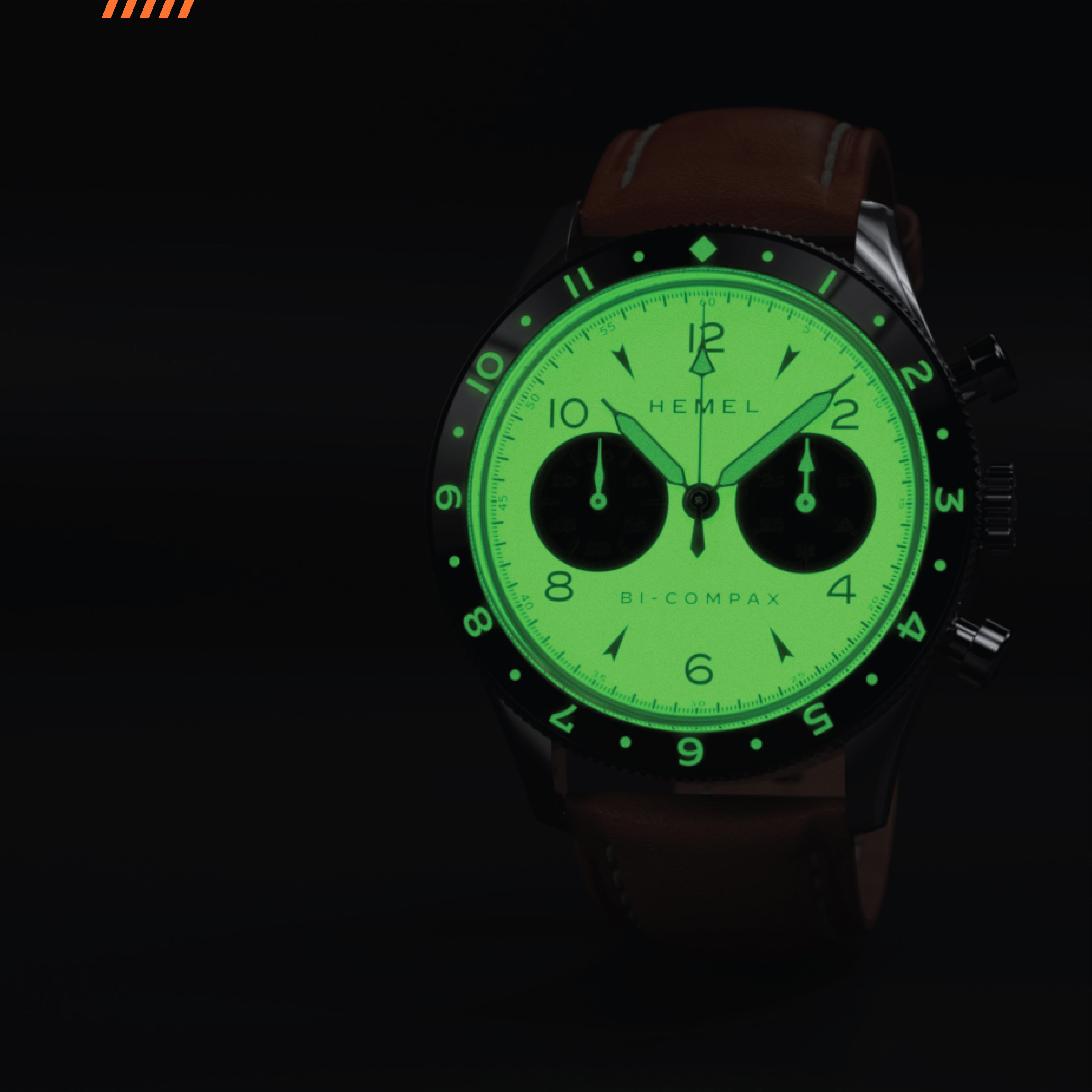 Hemel Air Wing — 40mm Hand-Wound Pilot Chronograph, Swan-Neck (ST19)