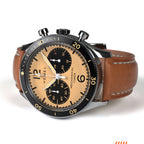 Hemel Air Defense — 40mm Hand-Wound Pilot Chronograph, Piano-Black Dial (ST19)
