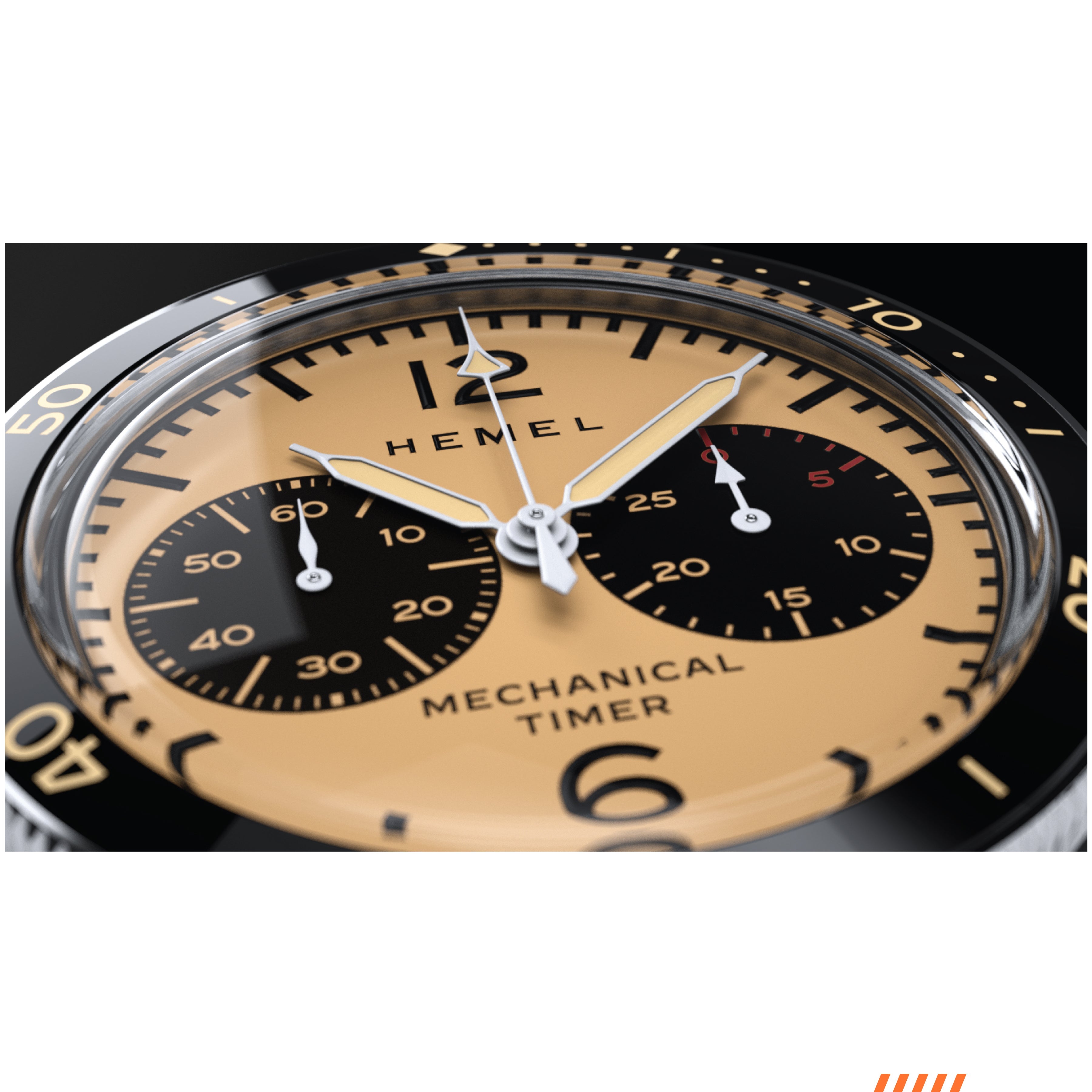 Hemel Air Defense — 40mm Hand-Wound Pilot Chronograph, Piano-Black Dial (ST19)