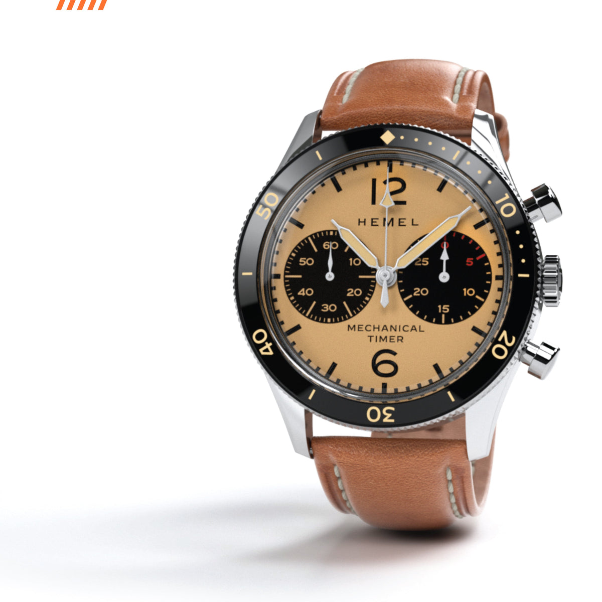 Hemel Air Defense — 40mm Hand-Wound Pilot Chronograph, Piano-Black Dial (ST19)