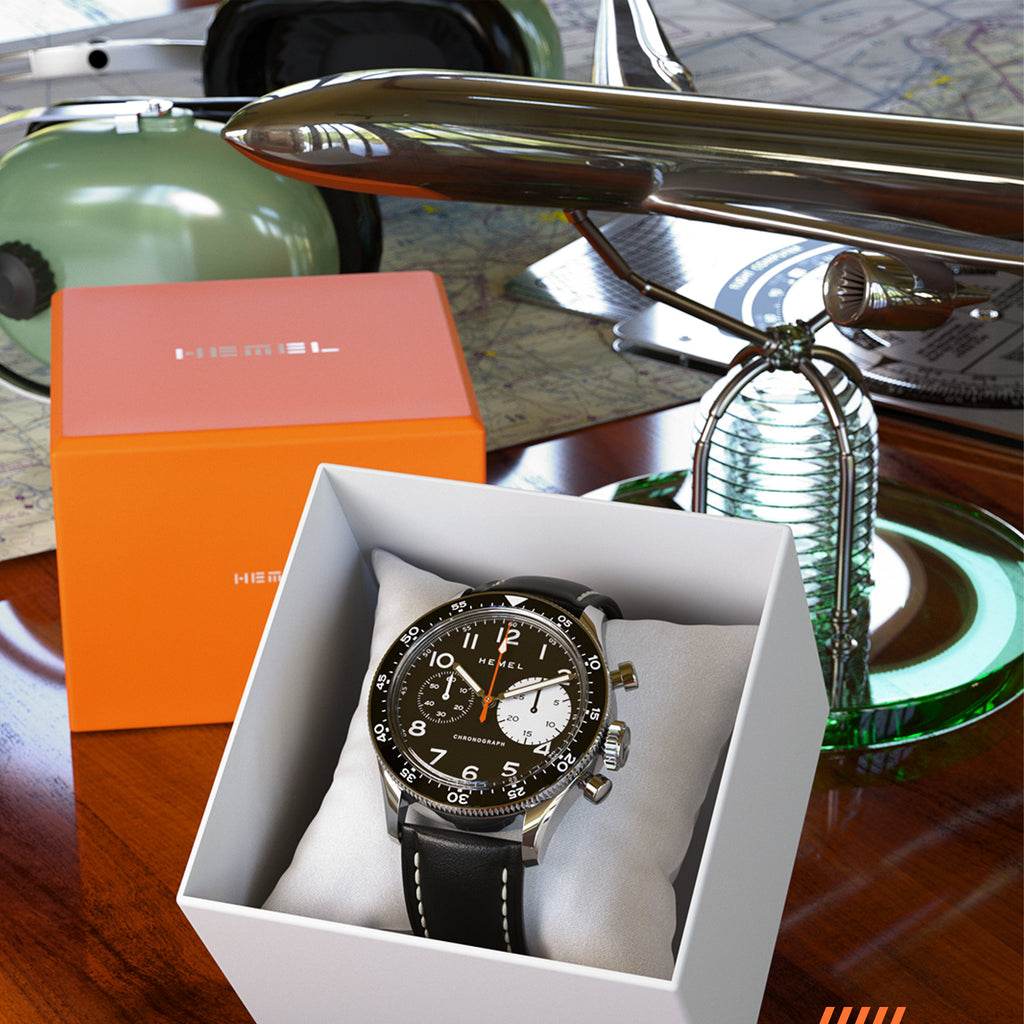 Hemel Air Power — 40mm Big-Eye Hand-Wound Pilot Chronograph (ST19)