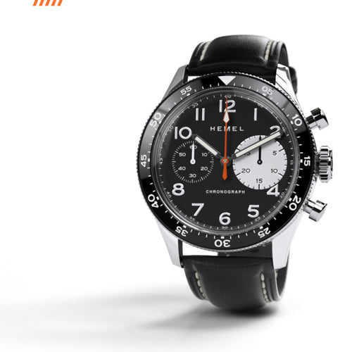 Hemel Air Power big-eye hand-wound pilot chronograph