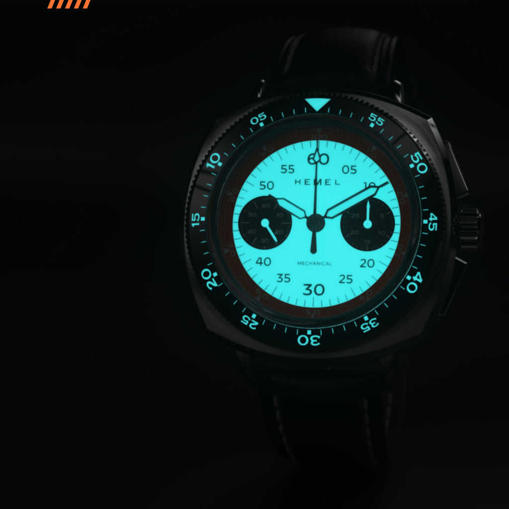 Hemel Sky Racer — 43mm Hand-Wound Panda Chronograph (ST19)