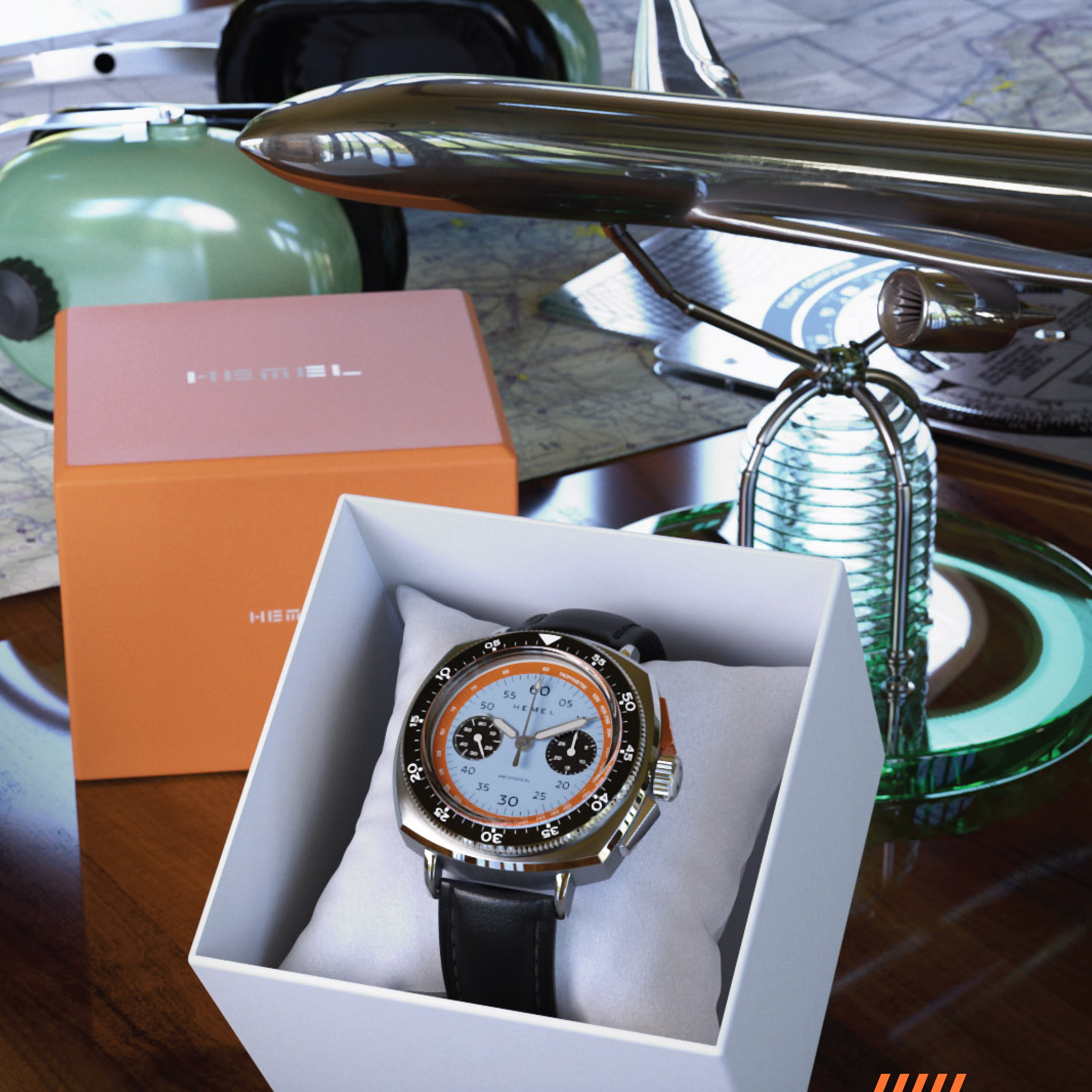 Hemel Sky Racer — 43mm Hand-Wound Panda Chronograph (ST19)