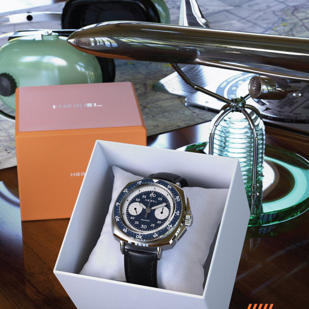 Hemel Sky Racer — 43mm Hand-Wound Panda Chronograph (ST19)