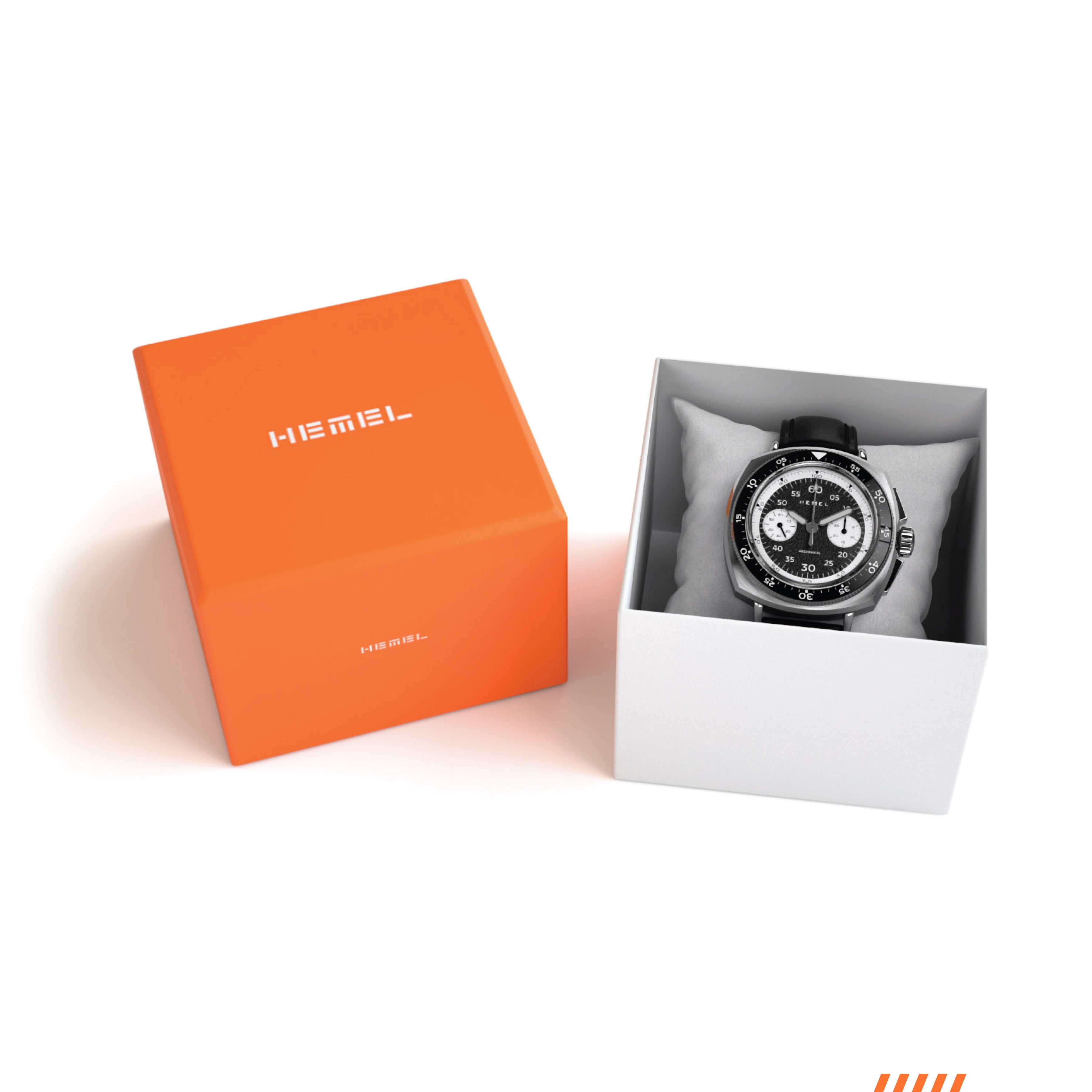 Hemel Sky Racer — 43mm Hand-Wound Panda Chronograph (ST19)