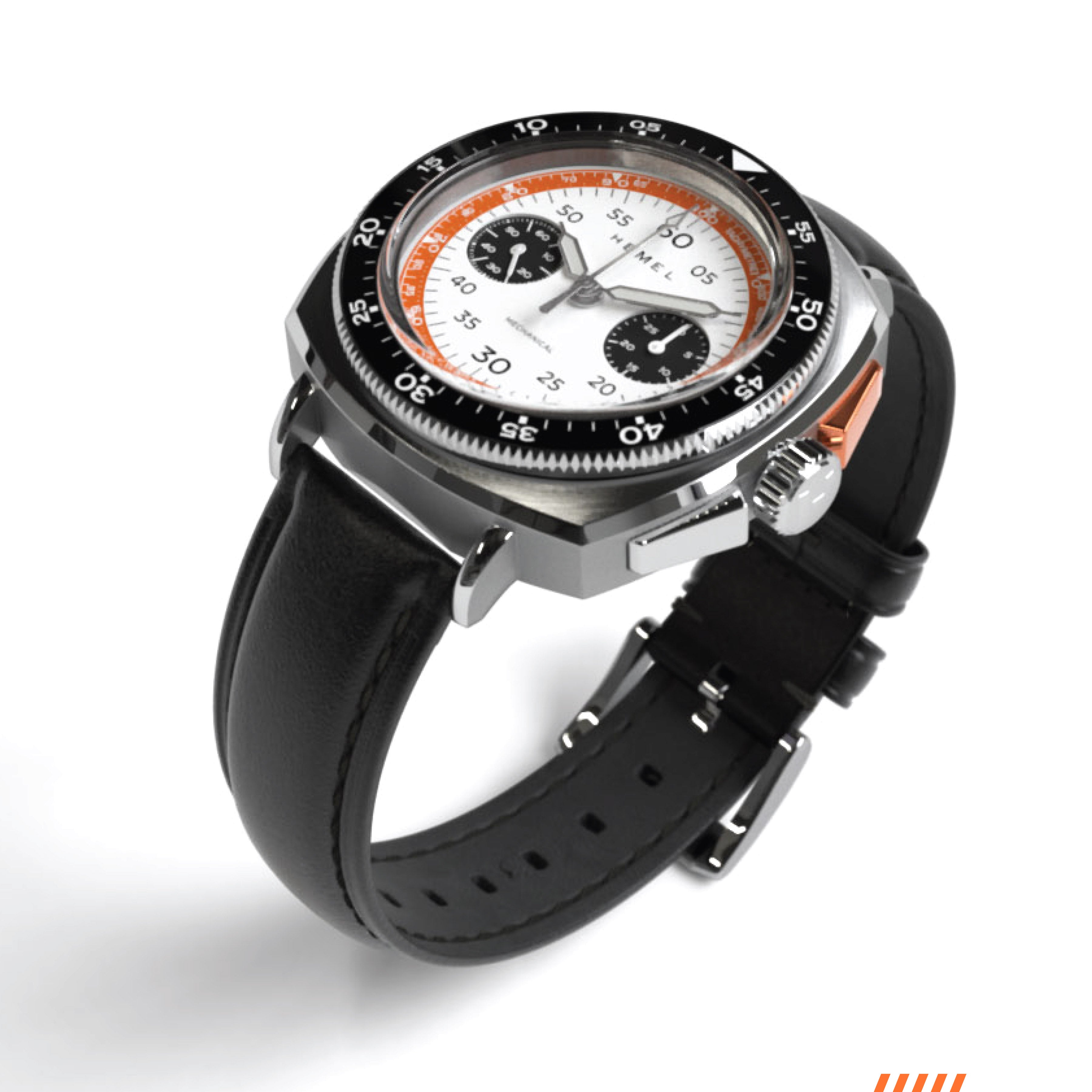 Hemel Sky Racer — 43mm Hand-Wound Panda Chronograph (ST19)