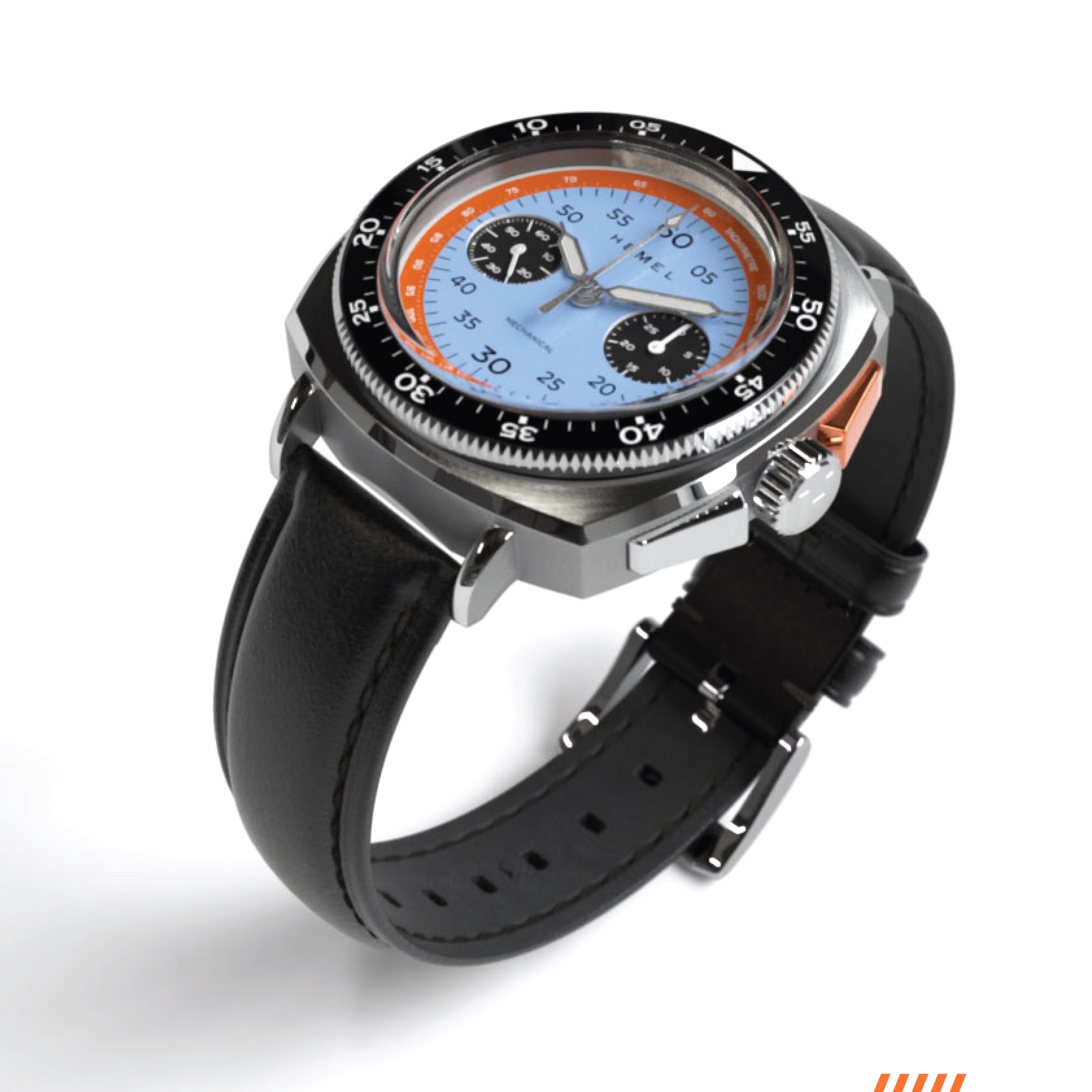 Hemel Sky Racer — 43mm Hand-Wound Panda Chronograph (ST19)