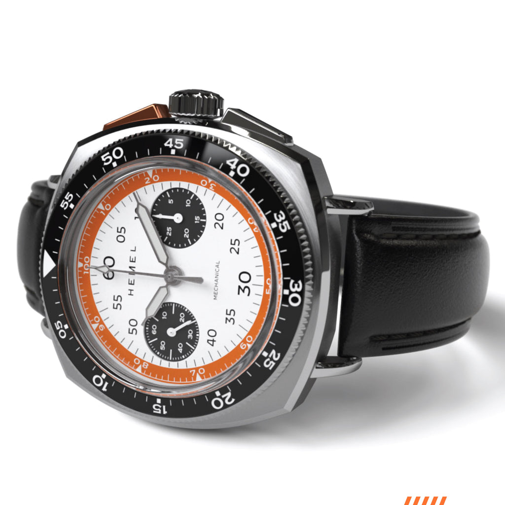 Hemel Sky Racer — 43mm Hand-Wound Panda Chronograph (ST19)