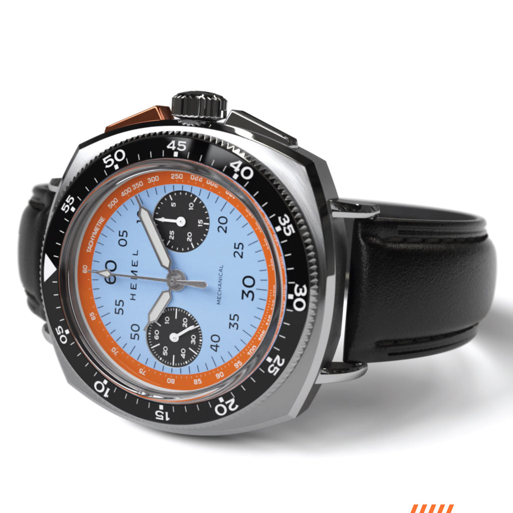 Hemel Sky Racer — 43mm Hand-Wound Panda Chronograph (ST19)