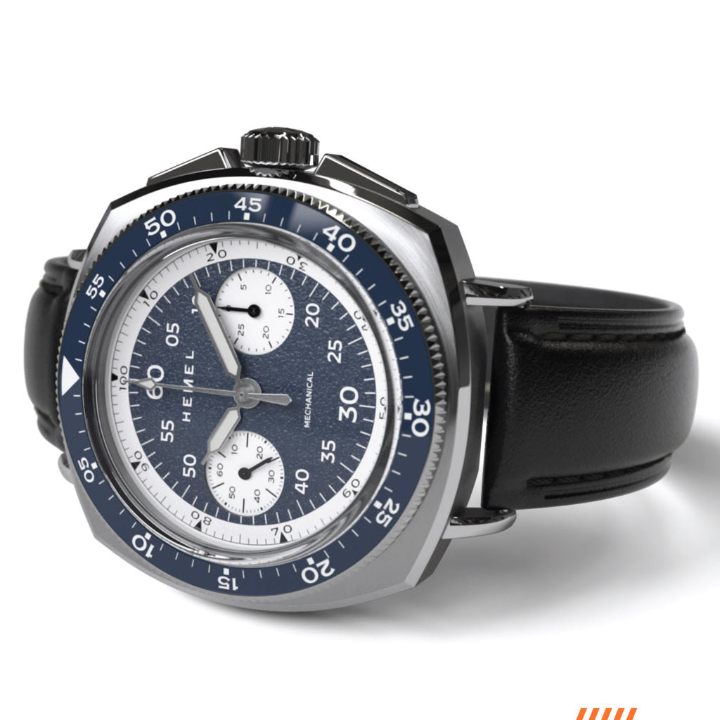 Hemel Sky Racer — 43mm Hand-Wound Panda Chronograph (ST19)