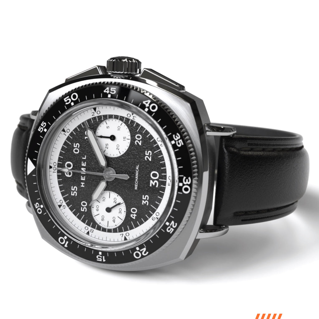 Hemel Sky Racer — 43mm Hand-Wound Panda Chronograph (ST19)