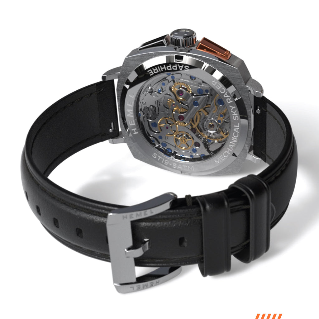Hemel Sky Racer — 43mm Hand-Wound Panda Chronograph (ST19)