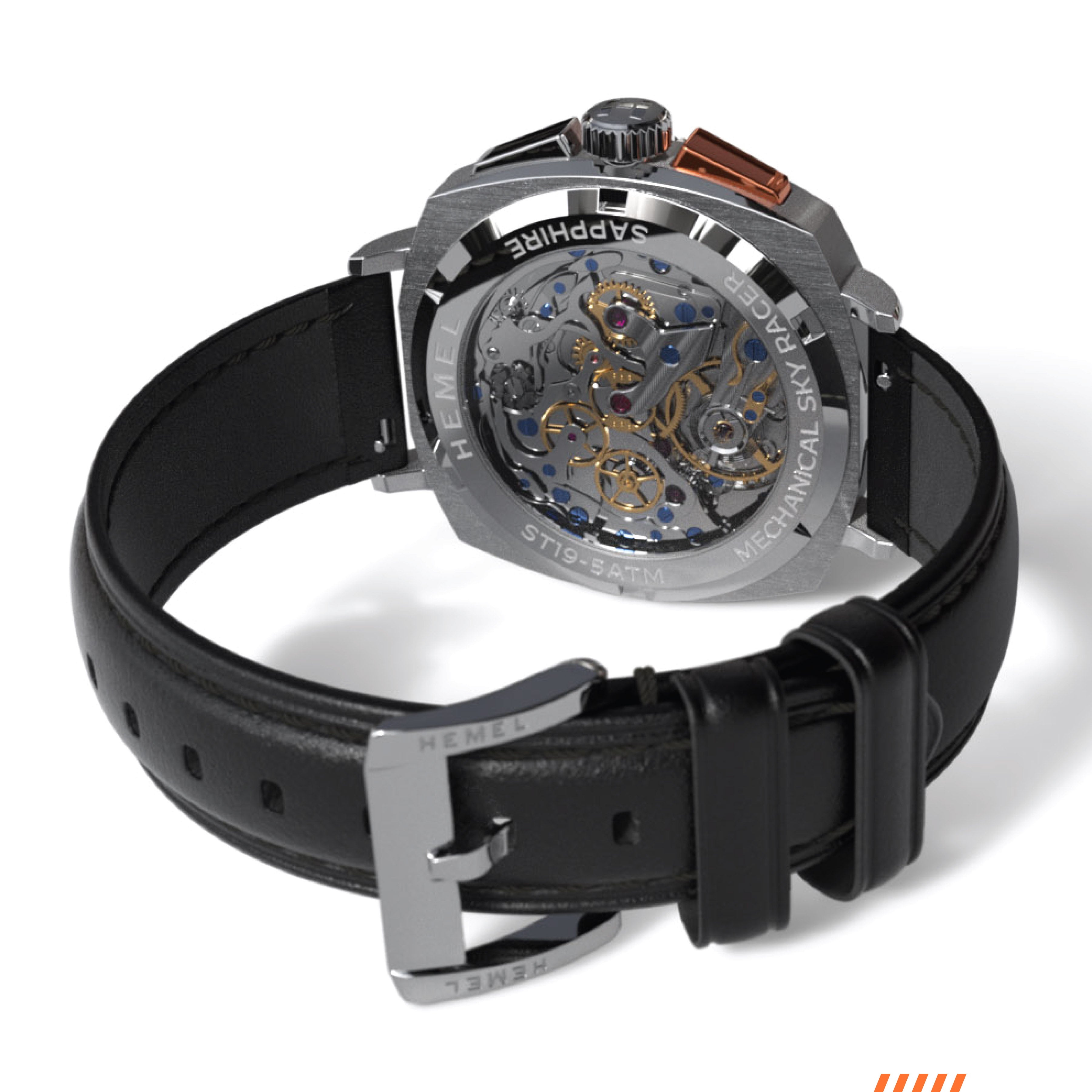 Hemel Sky Racer — 43mm Hand-Wound Panda Chronograph (ST19)