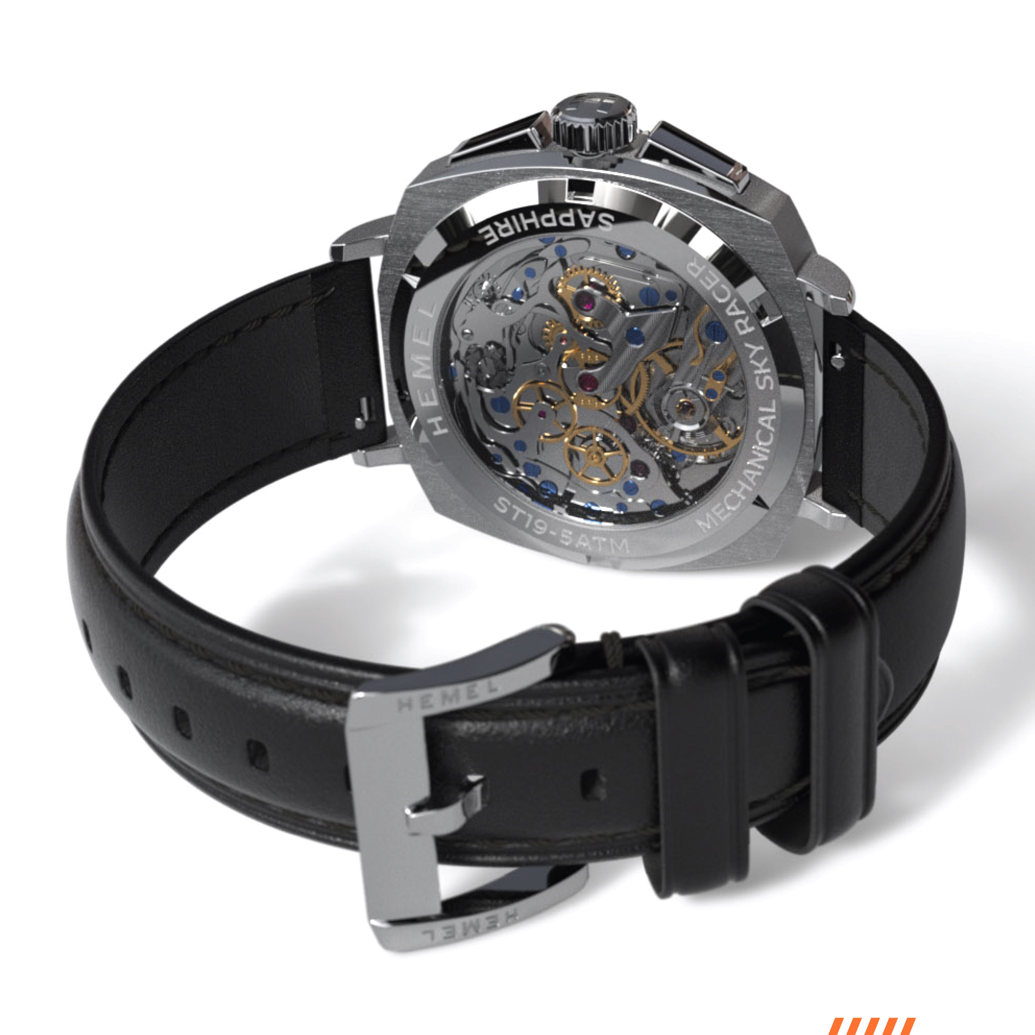 Hemel Sky Racer — 43mm Hand-Wound Panda Chronograph (ST19)