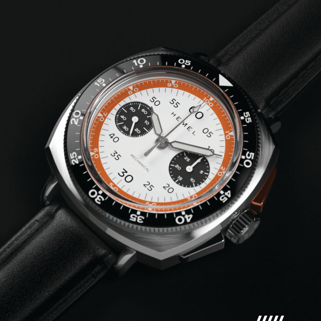 Hemel Sky Racer — 43mm Hand-Wound Panda Chronograph (ST19)