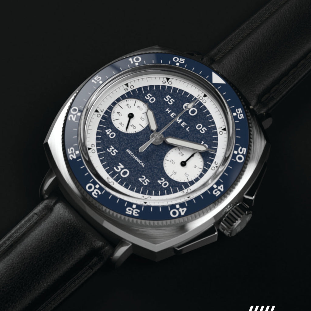 Hemel Sky Racer — 43mm Hand-Wound Panda Chronograph (ST19)