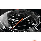 Hemel HFT20 Pilot Chronograph — 42mm Mecaquartz, Black Dial