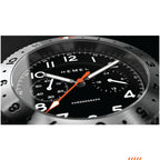 Hemel HFT20 Pilot Chronograph — 42mm Mecaquartz, Black Dial