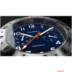 Hemel HFT20 Pilot Chronograph — 42mm Mecaquartz, Navy Dial