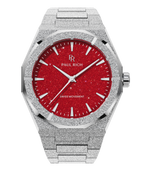 Paul Rich Frosted Star Dust II Silver Red — 43mm Automatic or Quartz Dress Watch